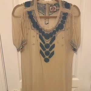 Juicy Couture chiffon beaded mini dress